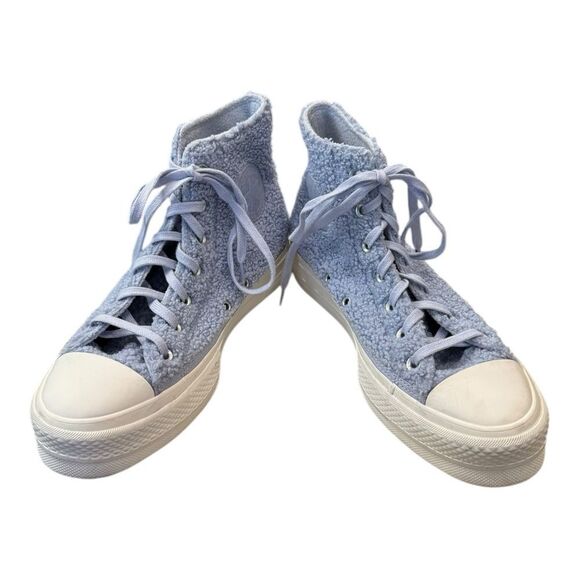 Converse All Star Lift Hi Cozy Sherpa Ghost Steel Egret Women's Sneakers 9 - Picture 3 of 6